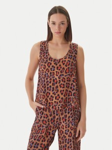 LOLA CASADEMUNT Top MS2615033 Brązowy Regular Fit