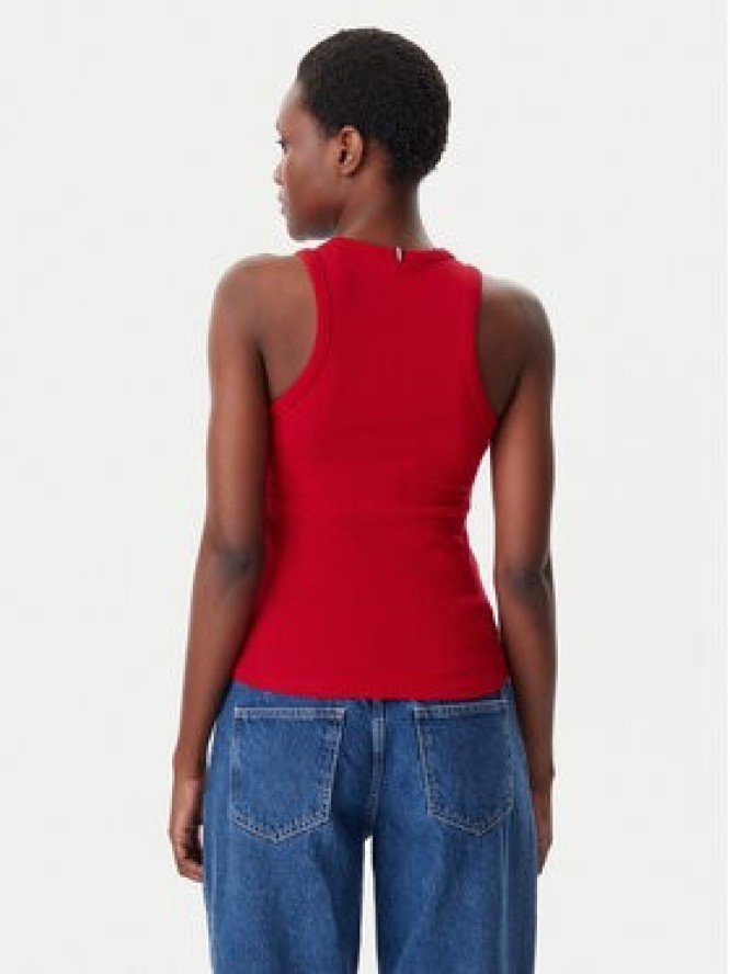 Tommy Hilfiger Top WW0WW38635 Czerwony Slim Fit