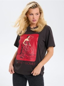 Koszulka z krótkim rękawem z nadrukiem - fioletowy