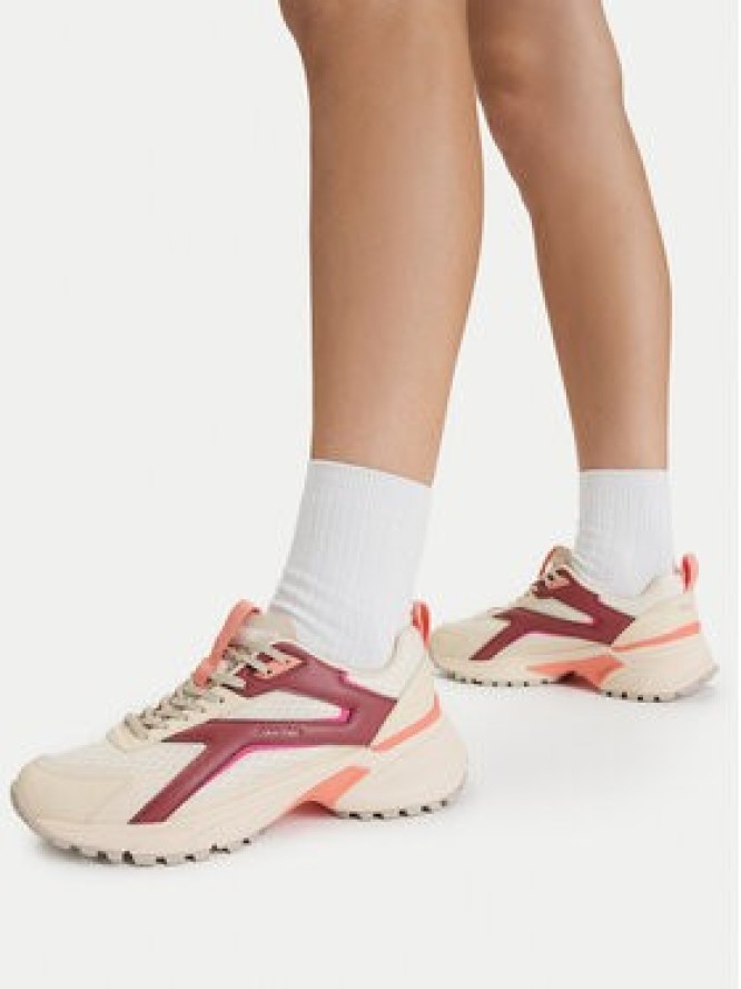 Calvin Klein Sneakersy Hike Run Ckstripe Mesh HW0HW03002 Beżowy jasny