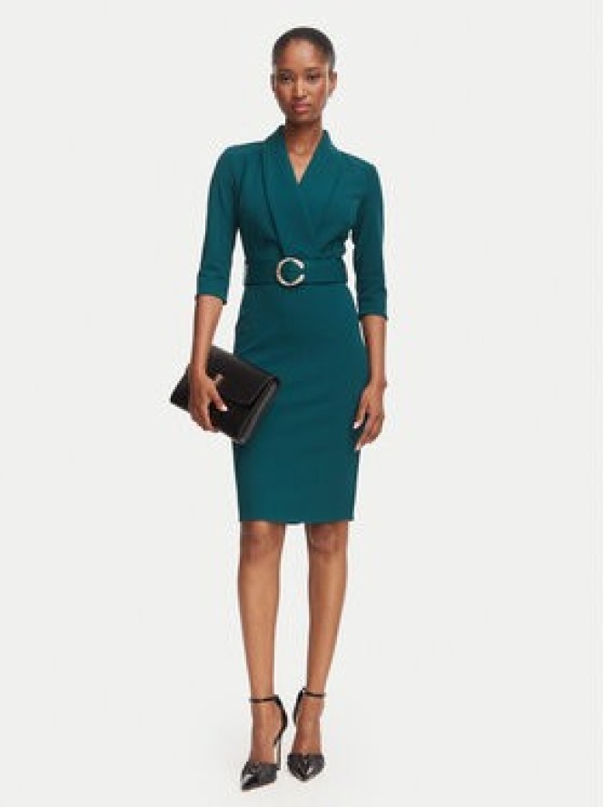 Rinascimento Sukienka koktajlowa CFC0131082003 Zielony ciemny Regular Fit