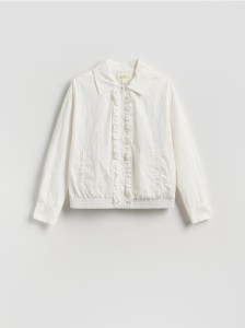 Nylonowa kurtka bomber - biały