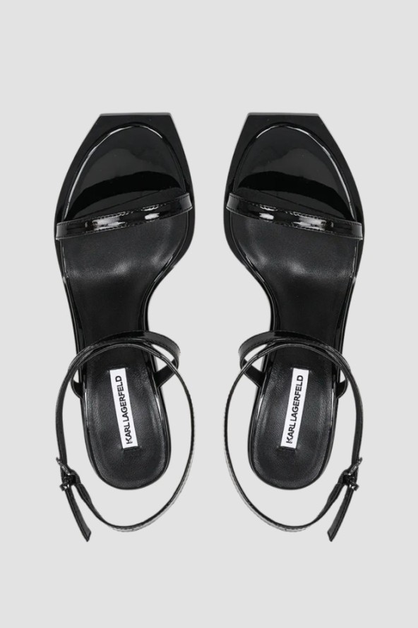 KARL LAGERFELD Czarne damskie sandały KARL NFT HEEL, Rozmiar 38