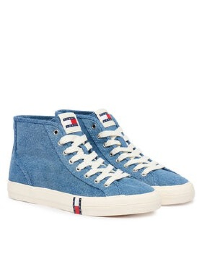 Tommy Jeans Sneakersy Archive Y2K Denim Mid Cut EN0EN03075 Niebieski