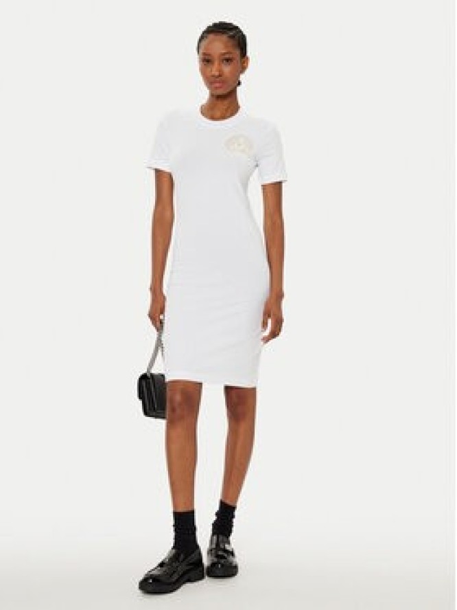 Versace Jeans Couture Sukienka codzienna 78HAOT00 Biały Slim Fit