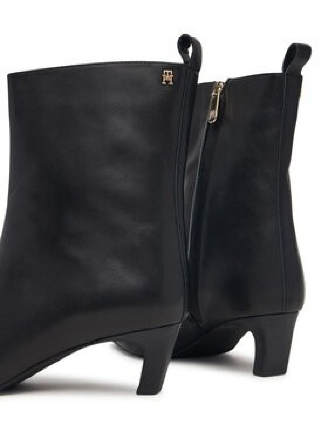 Tommy Hilfiger Botki Kitten Heel Leather Ankle Boot FW0FW09669 Czarny