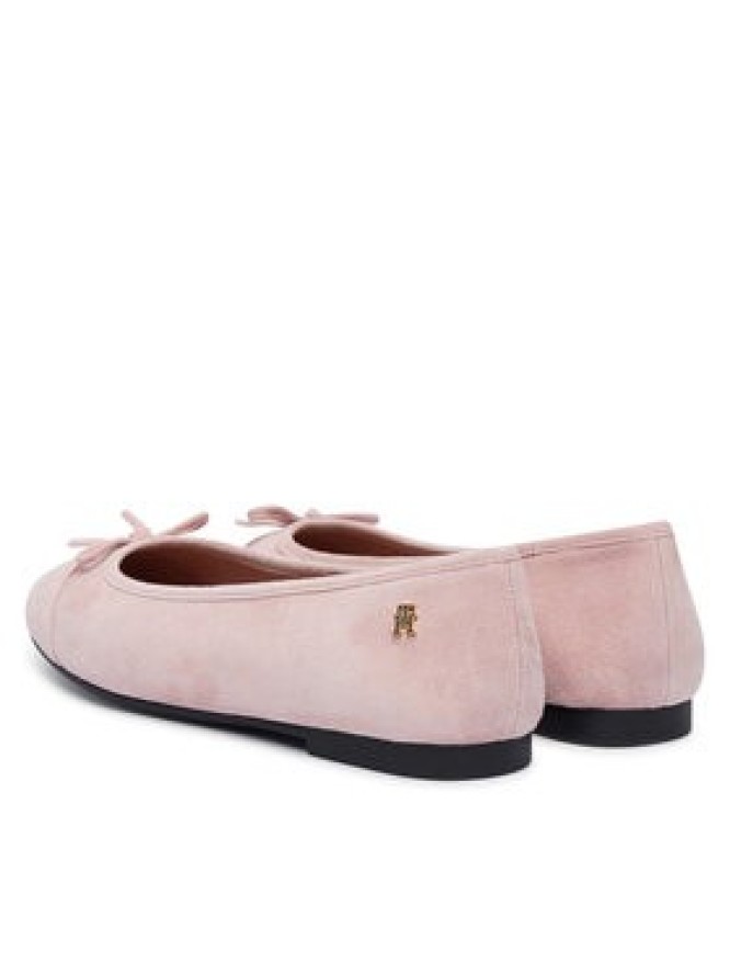 Tommy Hilfiger Baleriny Th Monogram Suede Ballerinas FW0FW09357 Różowy