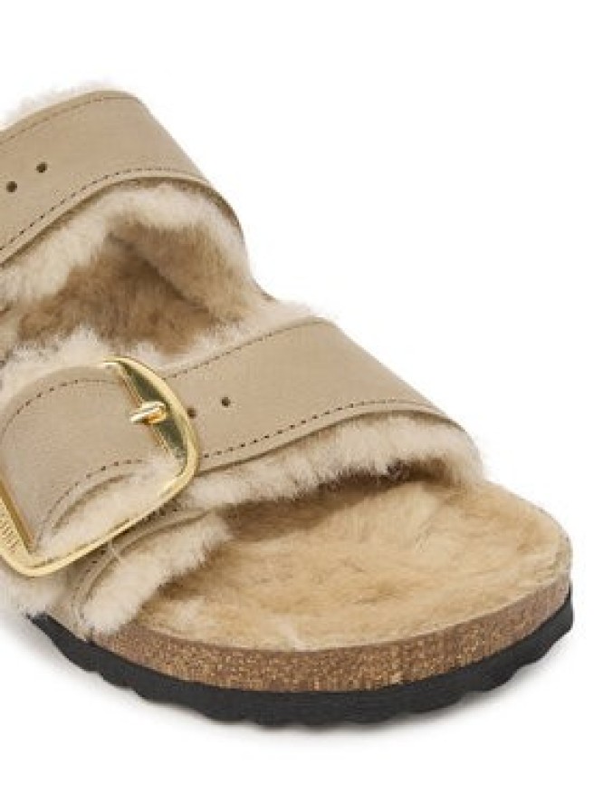 Birkenstock Klapki Arizona Big Buckle Shearling 1030384 Brązowy