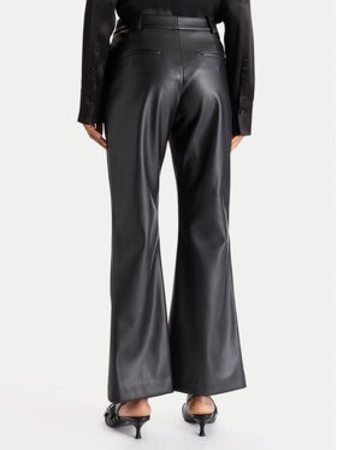 HUGO Spodnie z imitacji skóry Hamunelle-1 50546824 Czarny Flare Fit