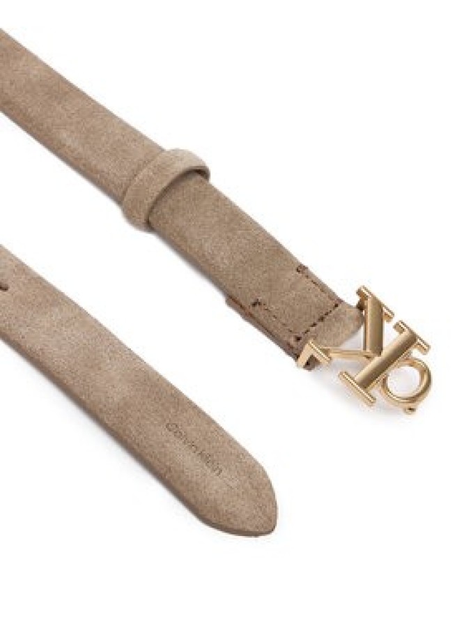 Calvin Klein Pasek Damski Ck Buckle 25 Mm Fixed Belt Suede LV04F7079G Beżowy