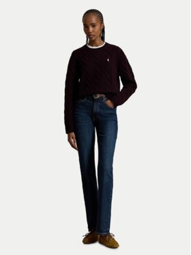 Polo Ralph Lauren Sweter 211A91216013 Fioletowy Straight Fit