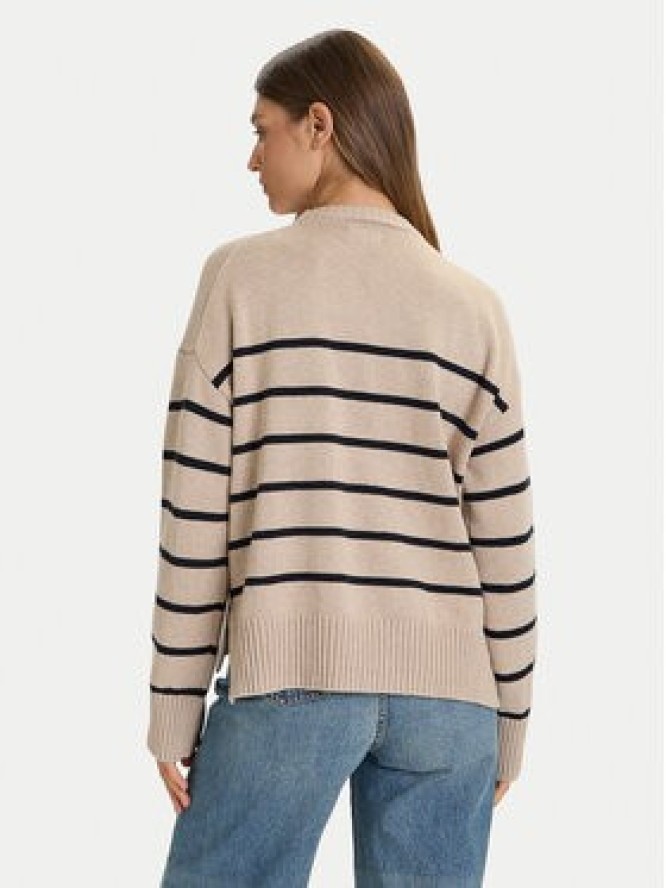 Guess Jeans Sweter W5BR03 Z3HM1 Beżowy Relaxed Fit