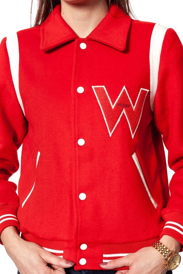 DAMSKA KURTKA PRZEJŚCIOWA WRANGLER BOMBER JACKET SALSA RED W4130VUWN 112128766