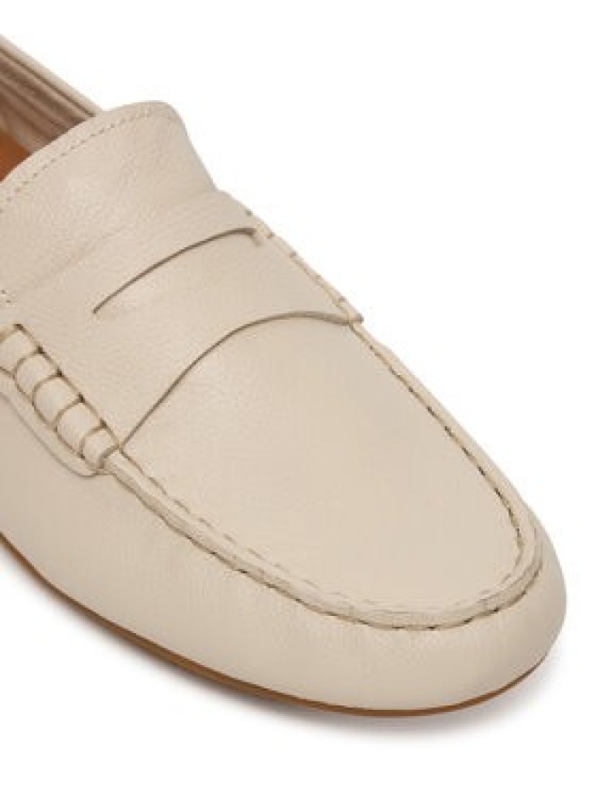 Tommy Hilfiger Mokasyny Flag Leather Driver Loafer FW0FW09350 Écru