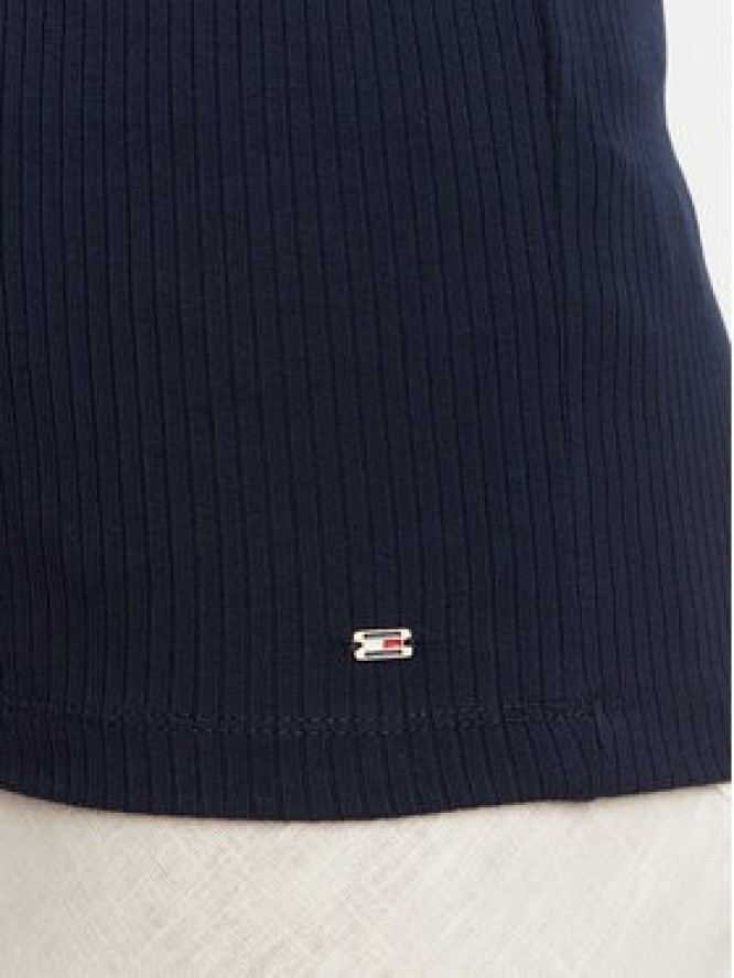 Tommy Hilfiger Top WW0WW52112 Granatowy Slim Fit