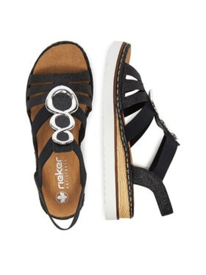 Rieker Sandały 679L4-00 Czarny