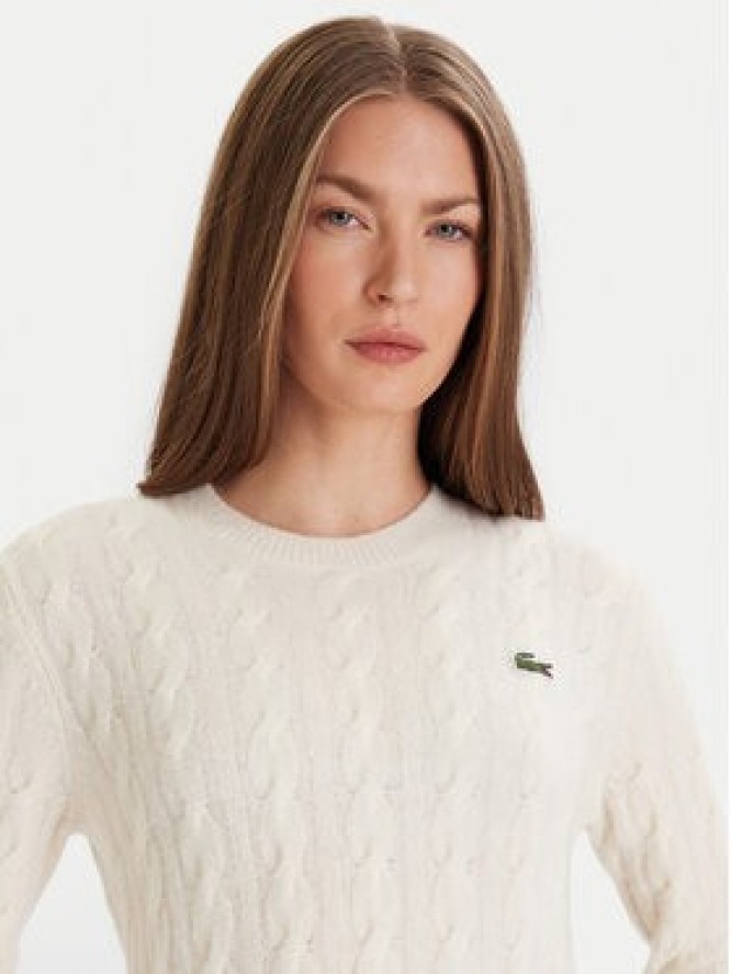 Lacoste Sweter AF4159 Écru Regular Fit