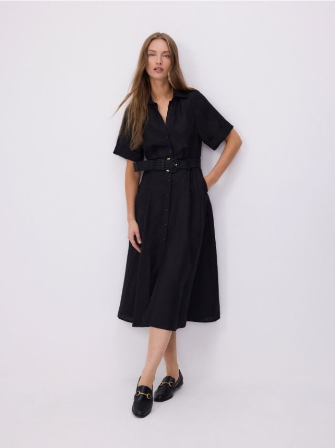 Sukienka z paskiem - czarny