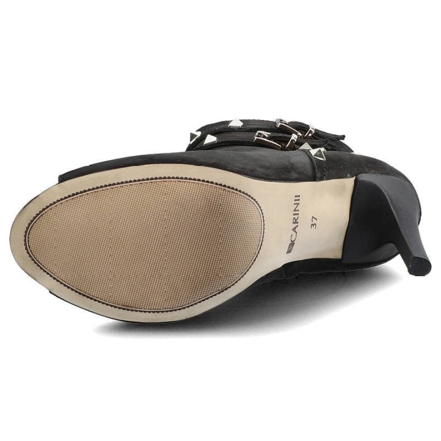 Czarne Botki Carinii Damskie Eleganckie Obuwie