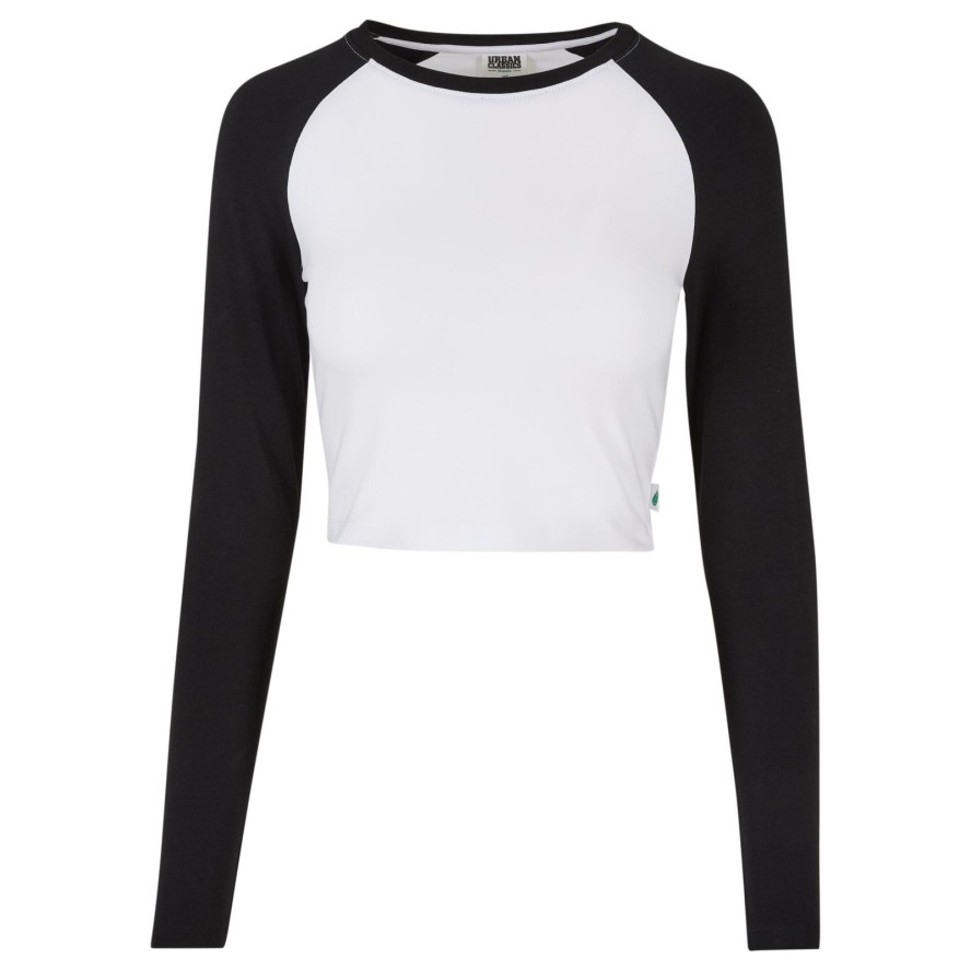 Damska ekologiczna koszulka crop z długim rękawem Urban Classics Retro Baseball