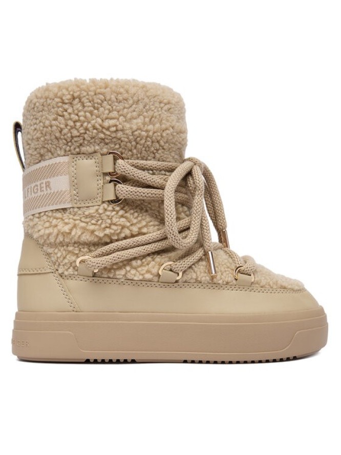 Tommy Hilfiger Śniegowce Faux Shearling Snowboot FW0FW08788 Écru