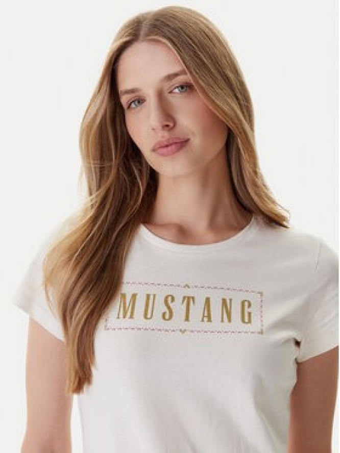 Mustang T-Shirt Loa 1016754 Écru Slim Fit