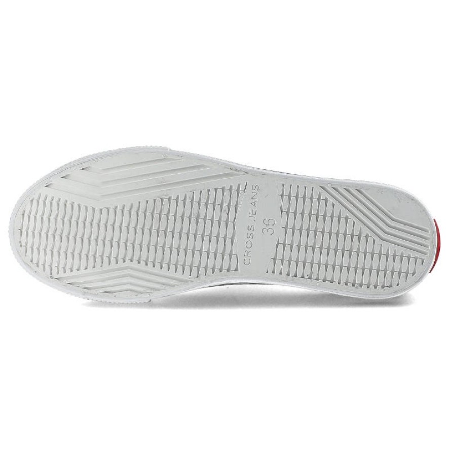 Trampki damskie Cross Jeans, z przewiewnego materiału tekstylnego o siatkowej strukturze z klasycznym sznurowaniem gumowym noskiem oraz płaską podesz