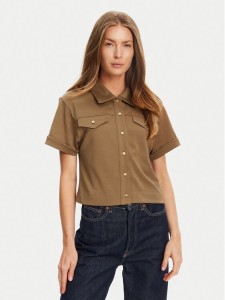 Tommy Hilfiger Koszula Gold Button WW0WW44626 Brązowy Regular Fit