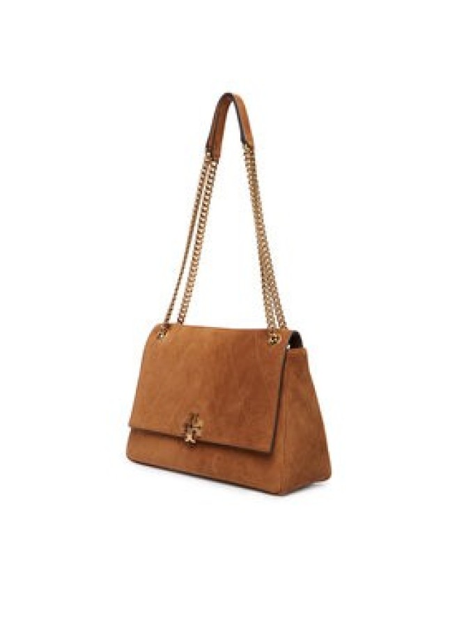 Tory Burch Torebka Charlie Quilted Suede Shoulder Bag 183357 Brązowy