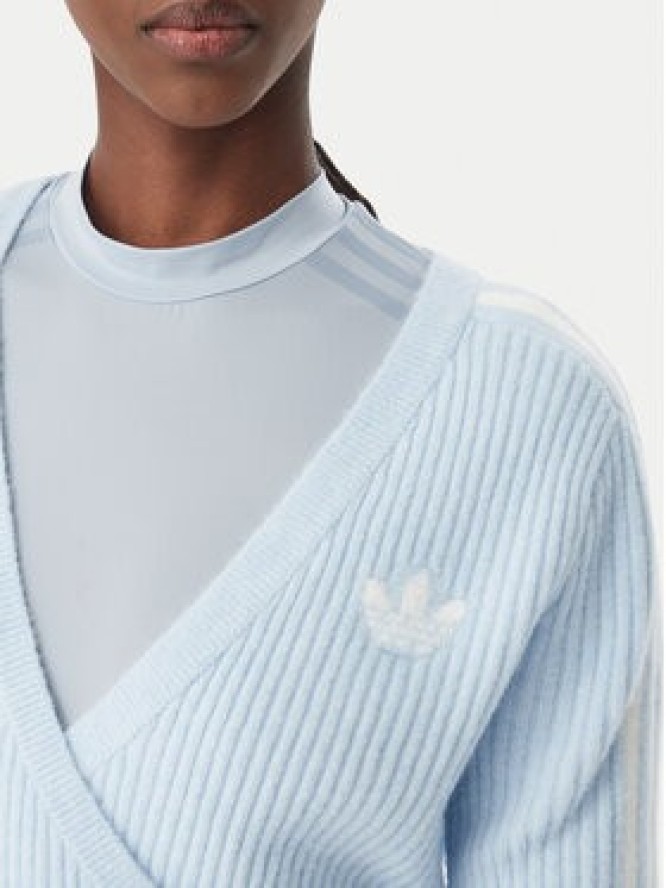 adidas Sweter Adidas x Jennie Knitted Wrap LD8932 Niebieski jasny Slim Fit