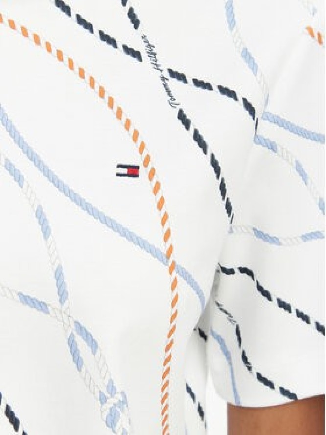 Tommy Hilfiger T-Shirt Interlock WW0WW49646 Biały Boxy Fit