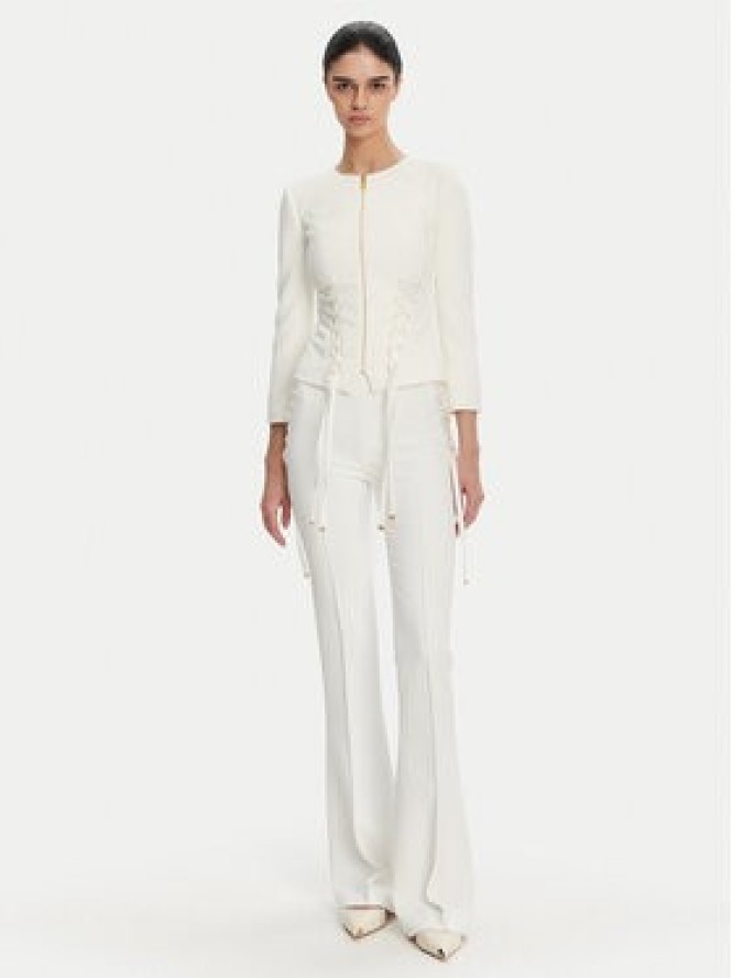 Elisabetta Franchi Marynarka GI-135-51E2 Biały Regular Fit