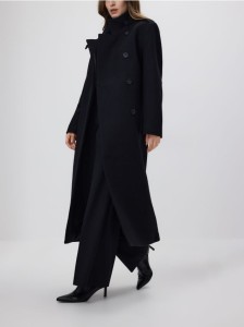 Płaszcz z dodatkiem wełny - czarny