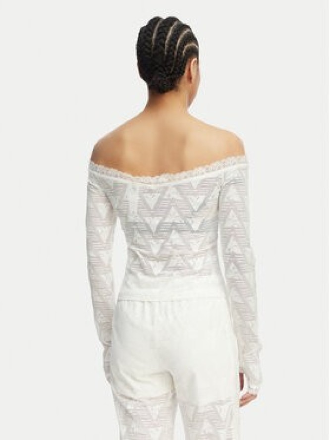 adidas Bluzka Lace Bardot KE3458 Biały Slim Fit