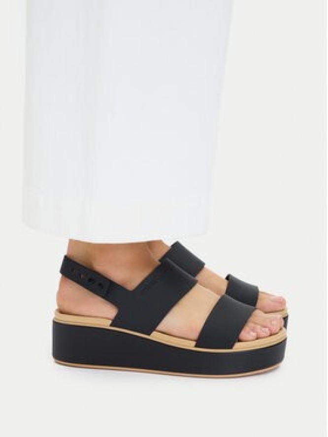Crocs Sandały Brooklyn Matte Wrap Low Wedge 211802 Czarny