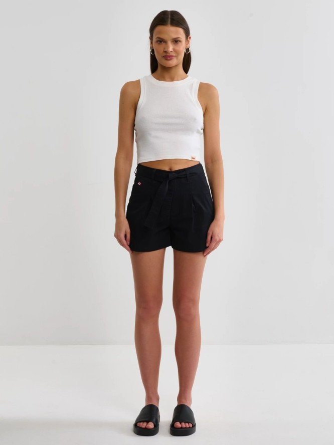 Szorty damskie tkaninowe czarne Atsuko 907