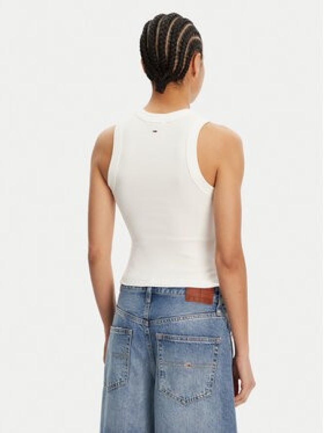 Tommy Jeans Top DW0DW21339 Écru Slim Fit