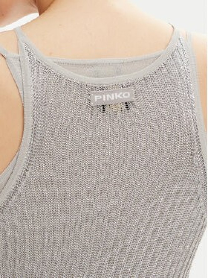 PINKO Sukienka dzianinowa Nelson 105146 A2LO Szary Regular Fit