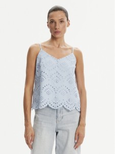 Pieces Top Vilde 17156563 Błękitny Regular Fit