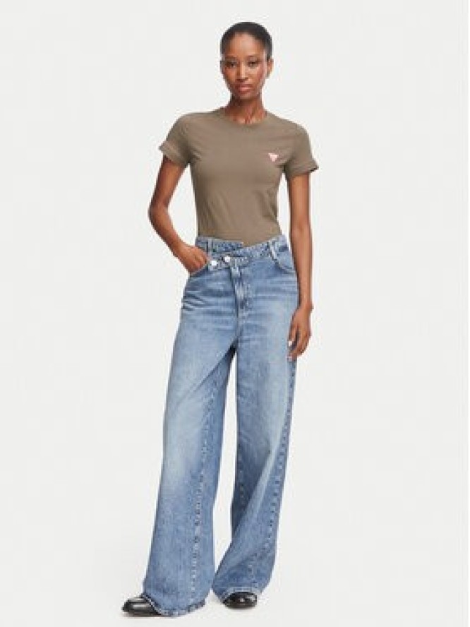 Guess T-Shirt W2YI44 J1314 Khaki Regular Fit