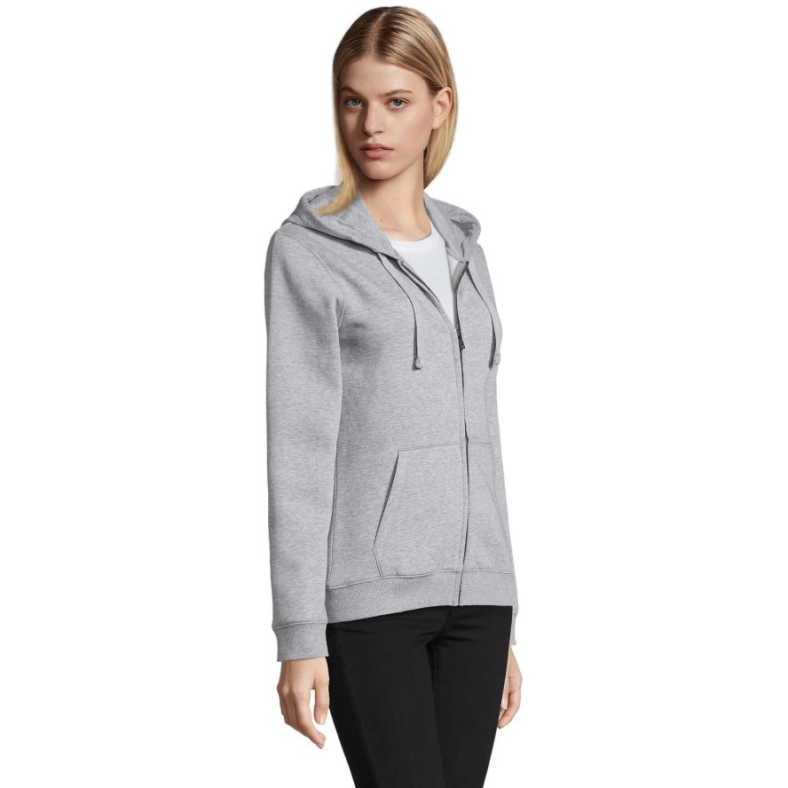 Damska Bluza Z Kapturem Spike Heather Z Pełnym Zamkiem Błyskawicznym