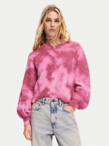 Desigual Sweter Victoria 24WWJF17 Różowy Relaxed Fit
