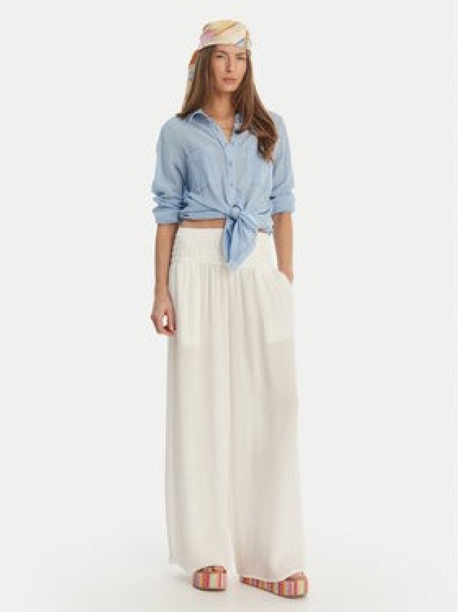 Seafolly Spodnie materiałowe Beach Edit 55699-PA Biały Relaxed Fit