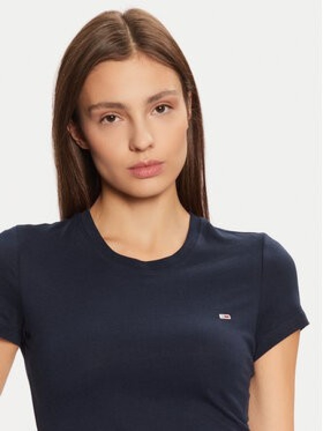Tommy Jeans T-Shirt DW0DW20459 Granatowy Slim Fit
