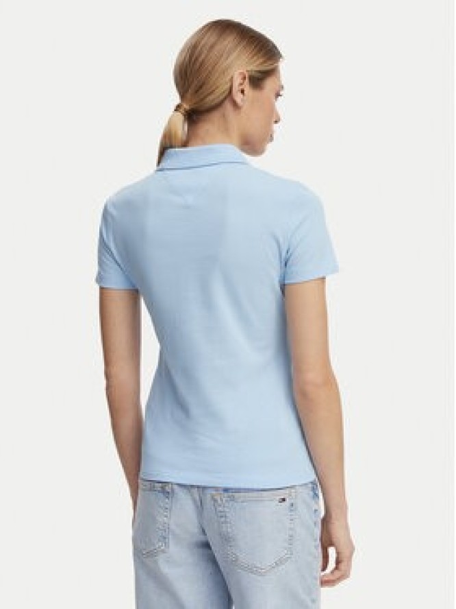 Tommy Jeans Polo Essential DW0DW20160 Niebieski jasny Slim Fit