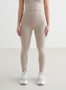 Damskie legginsy z wysokim stanem, squat proof, dla niskich Sense ciemny beż