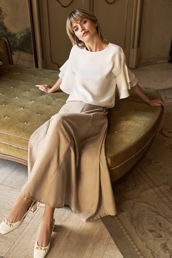 Spódnica midi beżowa