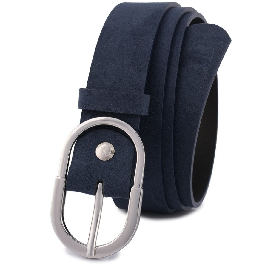 Pasek skórzany BELTIMORE r.85-100 cm D98 granatowy