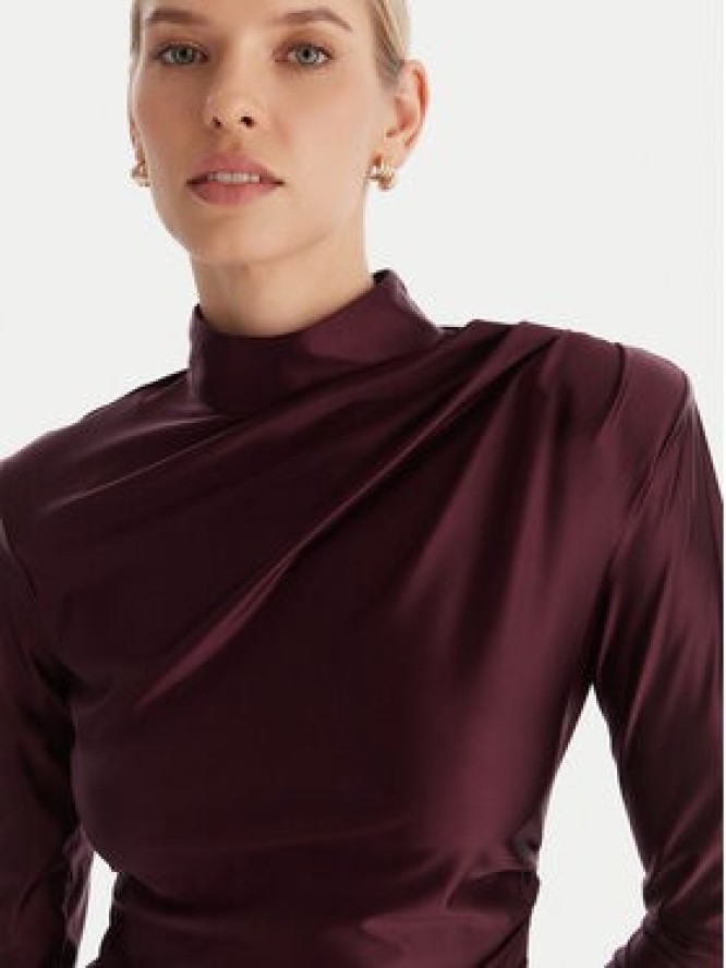 ACCESS FASHION Sukienka koktajlowa 54-3037-170 Bordowy Slim Fit