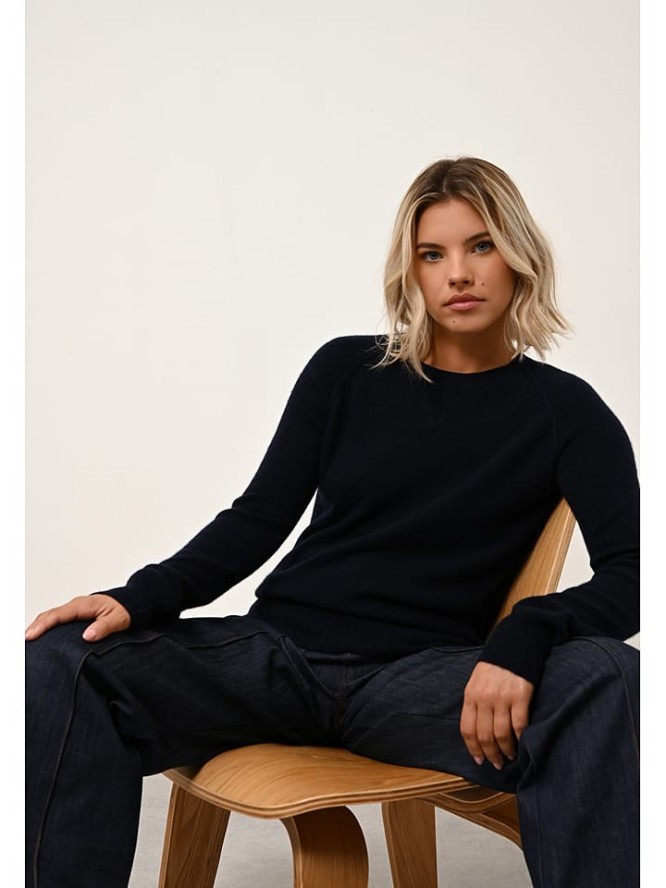 Just Cashmere Kaszmirowy sweter "Helen" w kolorze granatowym rozmiar: L